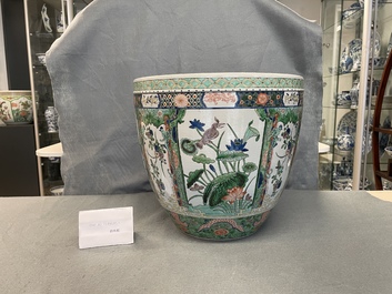 Two Chinese famille rose and verte jardini&egrave;res, 19th C.
