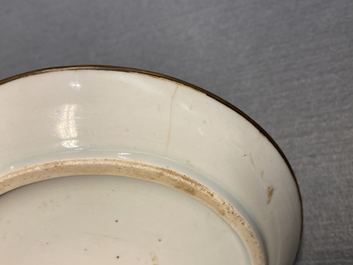 Two Chinese blue and white Vietnamese market 'Bleu de Hue' plates, Ngoan Ngoc mark, 19th C.