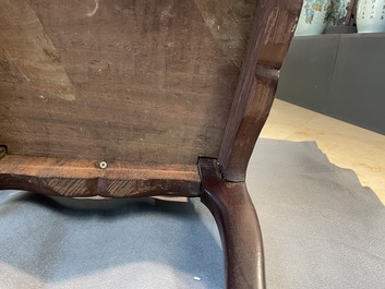 Four wooden chairs with reticulated backs, Macao or Portuguese colonial, 19th C.