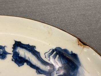 Two Chinese blue and white Vietnamese market 'Bleu de Hue' plates, Ngoan Ngoc mark, 19th C.
