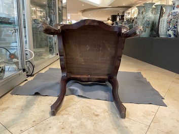 Four wooden chairs with reticulated backs, Macao or Portuguese colonial, 19th C.