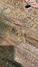 Three Chinese silk embroidered 'Star gods and immortals' panels, 19th C.