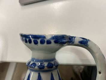 A Chinese blue and white Islamic market 'aftaba' ewer, Kangxi