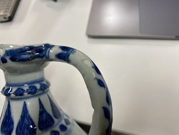 A Chinese blue and white Islamic market 'aftaba' ewer, Kangxi