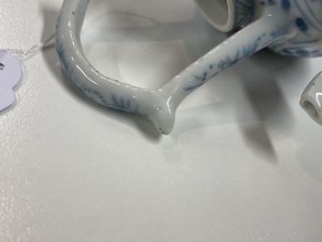 A Chinese blue and white miniature teapot, Kangxi