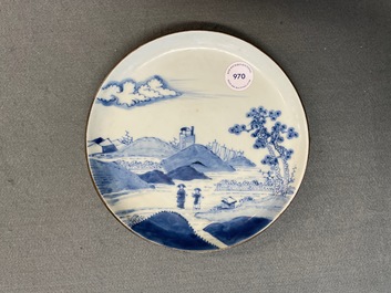 A Chinese blue and white Vietnamese market 'Bleu de Hue' plate, 19th C.