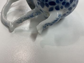 A Chinese blue and white miniature teapot, Kangxi