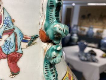 A Chinese famille rose 'playing boys' vase, 19th C.