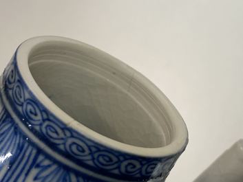 A Chinese blue and white soft paste miniature teapot, Kangxi
