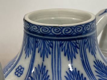 A Chinese blue and white soft paste miniature teapot, Kangxi