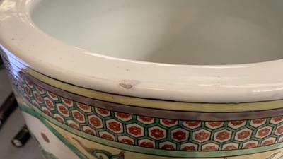 A Chinese famille verte jardini&egrave;re, 19th C.