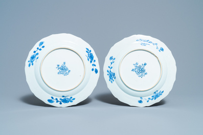 Three Chinese blue and white 'Xi Xiang Ji' dishes, Qianlong