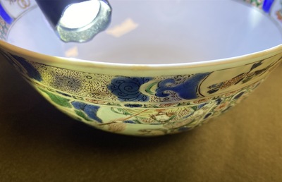 Een Chinese famille verte 'Xi Xiang Ji' kom, Kangxi