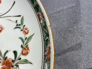 A pair of Chinese famille verte dishes, Kangxi