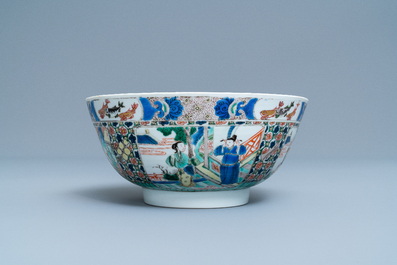 Een Chinese famille verte 'Xi Xiang Ji' kom, Kangxi