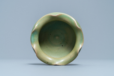 A Chinese Longquan celadon brush washer, Yuan/Ming