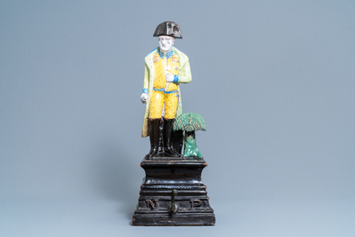 A large polychrome faience 'Napoleon' fountain, France, 19th C.