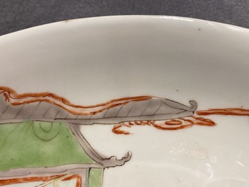 A Chinese famille verte dish with a narrative scene, Kangxi
