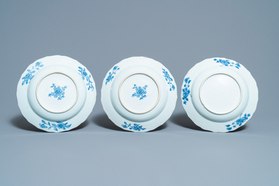 Six Chinese blue and white 'Xi Xiang Ji' plates, Qianlong