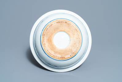 A Chinese blue and white 'tiger' basin, Jiaqing