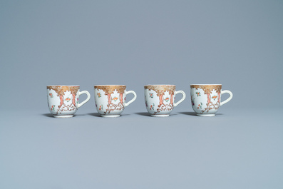 Een Chinees famille rose 12-delig theeservies voor de Europese markt, Qianlong