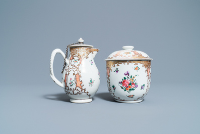 Een Chinees famille rose 12-delig theeservies voor de Europese markt, Qianlong