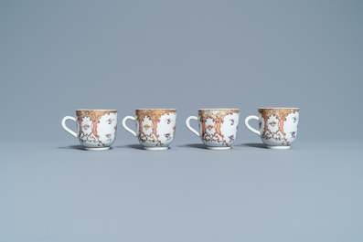 Een Chinees famille rose 12-delig theeservies voor de Europese markt, Qianlong