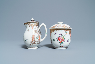 Een Chinees famille rose 12-delig theeservies voor de Europese markt, Qianlong