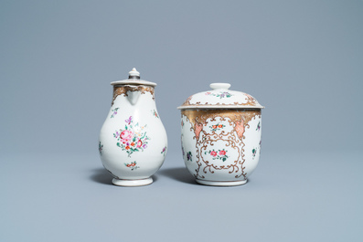 Een Chinees famille rose 12-delig theeservies voor de Europese markt, Qianlong