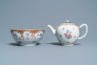 Een Chinees famille rose 12-delig theeservies voor de Europese markt, Qianlong