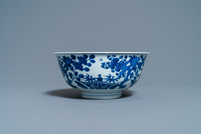 A Chinese blue and white 'go-players' bowl, Chenghua mark, Kangxi