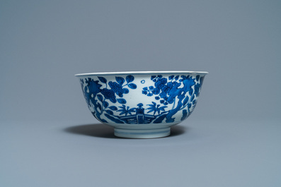 A Chinese blue and white 'go-players' bowl, Chenghua mark, Kangxi