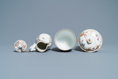 Een Chinees famille rose 12-delig theeservies voor de Europese markt, Qianlong