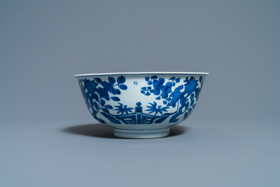 A Chinese blue and white 'go-players' bowl, Chenghua mark, Kangxi