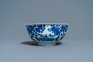 A Chinese blue and white 'go-players' bowl, Chenghua mark, Kangxi