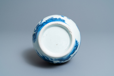A Chinese blue and white bottle vase, Transitional period