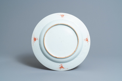 Acht diverse Chinese blauw-witte, famille rose en verte schotels, Kangxi en later