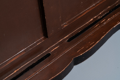 A Chinese black- and red-lacquered wooden 'dragon' table, 19th C.