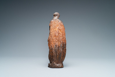 Een eikenhouten figuur van Christus op de koude steen, Vlaanderen, 16e eeuw