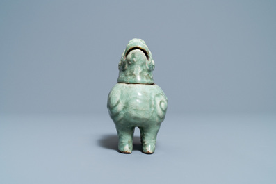 A Chinese Longquan celadon 'luduan' censer, Ming