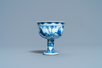 Een Chinese blauw-witte stem cup met go-spelers, Transitie periode