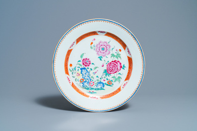 Two Chinese famille rose dishes, Yongzheng/Qianlong