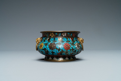 A Chinese cloisonn&eacute; censer, Ming