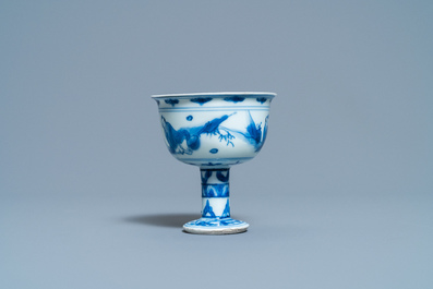 Een Chinese blauw-witte stem cup met go-spelers, Transitie periode