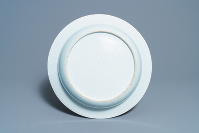 A large Chinese Scottish market Ross of Balnagowan armorial dish, Qianlong