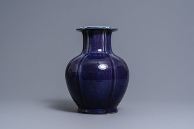 A Chinese flamb&eacute;-glazed vase, Qianlong