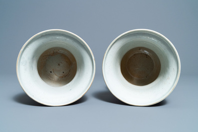 A pair of Chinese famille rose spittoons for the Straits or Peranakan market, 19th C.