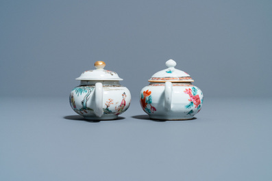 Two Chinese famille rose miniature teapots, Yongzheng/Qianlong