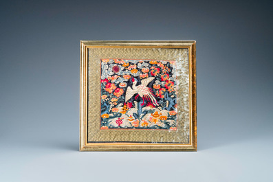 Seven Chinese embroidered silk rank badges, 19/20th C.