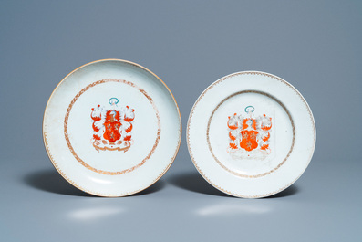 Zes Chinese schotels met het wapen van Ross of Balnagowan voor de Schotse markt, Qianlong